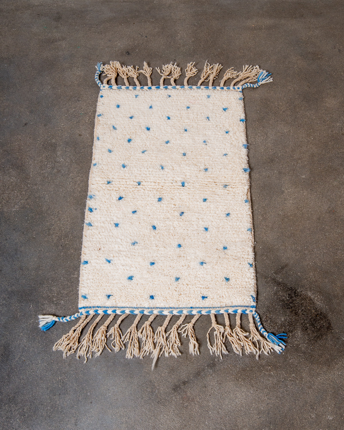 Modern, designer, handcrafted Berber rug from Morocco. Beniourain carpet with beautiful colours and patterns and fluffy wool texture.